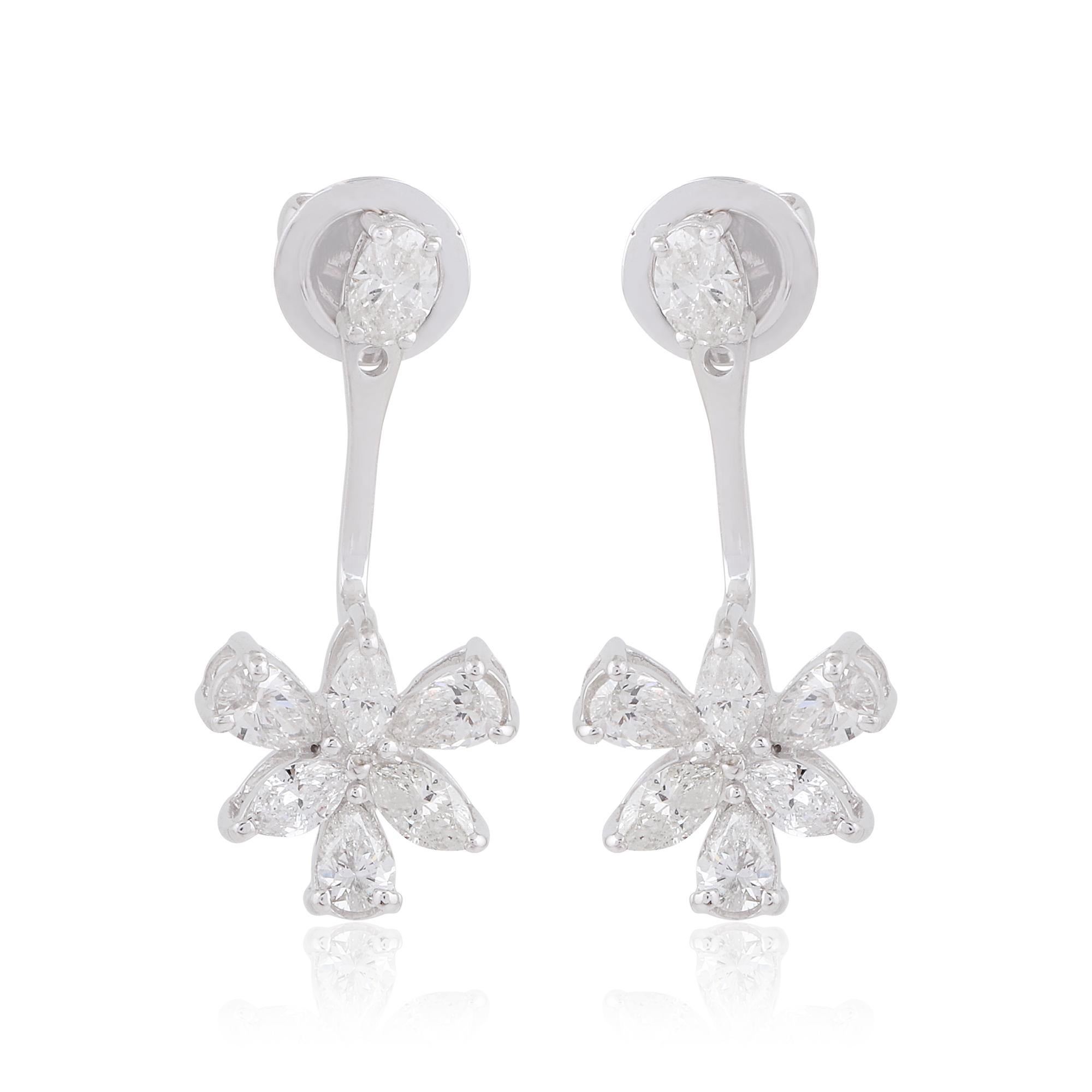 Crafted with meticulous attention to detail, these earrings are a testament to the skill and artistry of master jewelers. The lustrous 14 Karat White Gold setting provides the perfect backdrop for the diamonds, enhancing their natural beauty and
