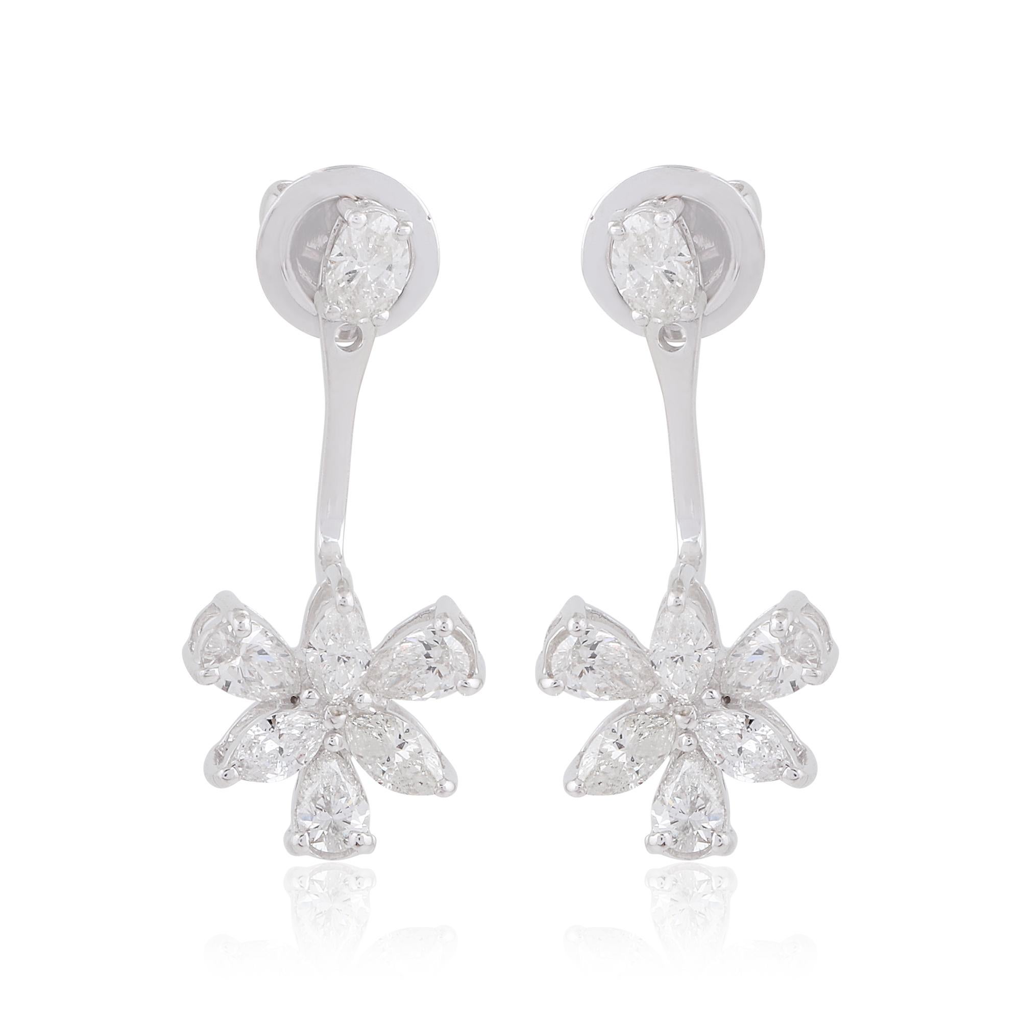 Crafted with meticulous attention to detail, these earrings are a testament to the skill and artistry of master jewelers. The lustrous 18 Karat White Gold setting provides the perfect backdrop for the diamonds, enhancing their natural beauty and