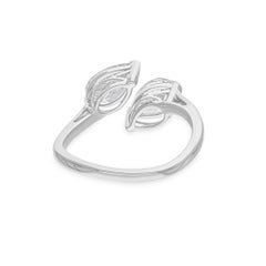 Real 2 Carat Pear Shape Diamond Cuff Ring 18 Karat White Gold Handmade Jewelry