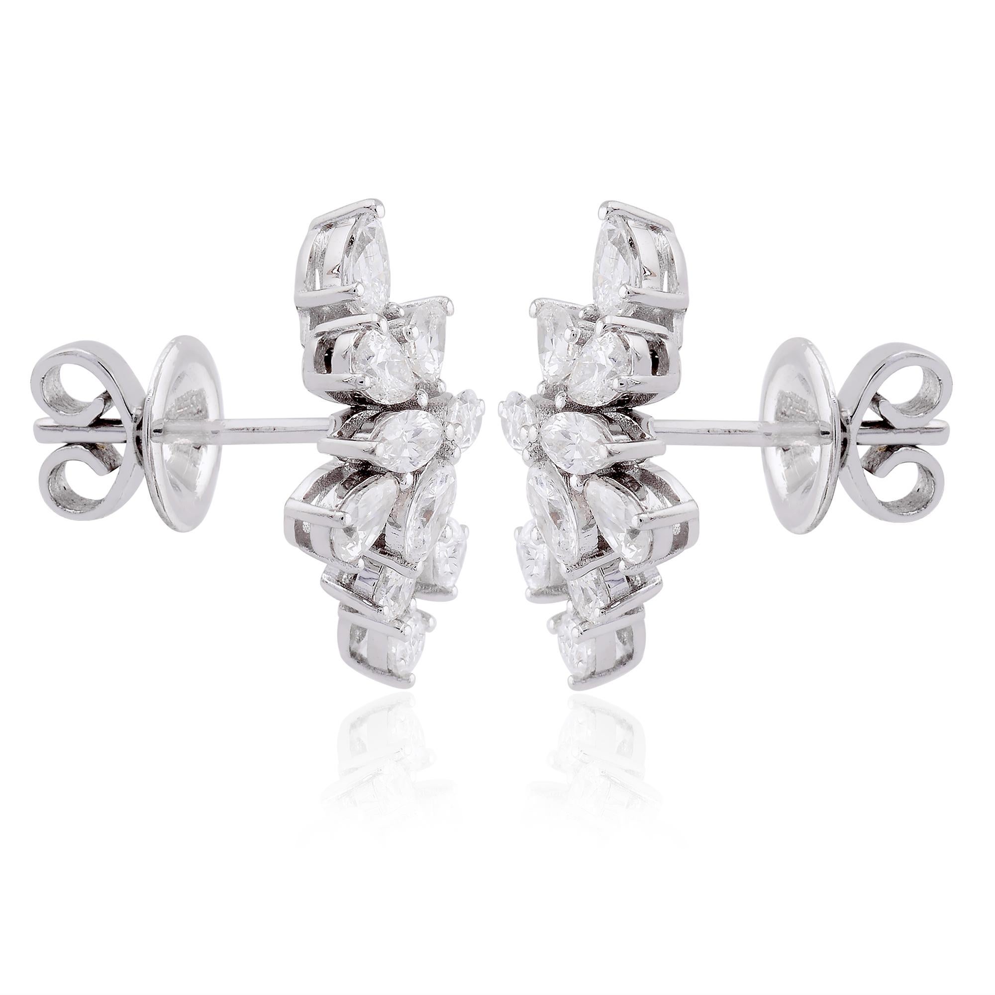 Expertly set in a classic four-prong setting, the diamonds are securely held in place while allowing maximum light to penetrate and enhance their brilliance. The sleek and timeless design of the earrings ensures that they will complement any