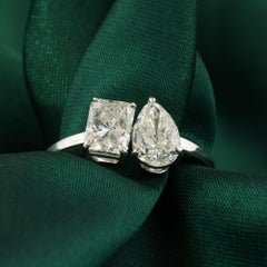 2.Carat Natural Diamond Multi Shape Diamond Ring, 18k White Gold Fine jewelry