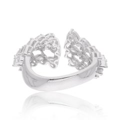 Pear Shape Diamond Open Cocktail Ring, 2.07 Carats, 18K White Gold