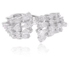 Pear Shape Diamond Open Cocktail Ring, 2.07 Carats, 18K White Gold