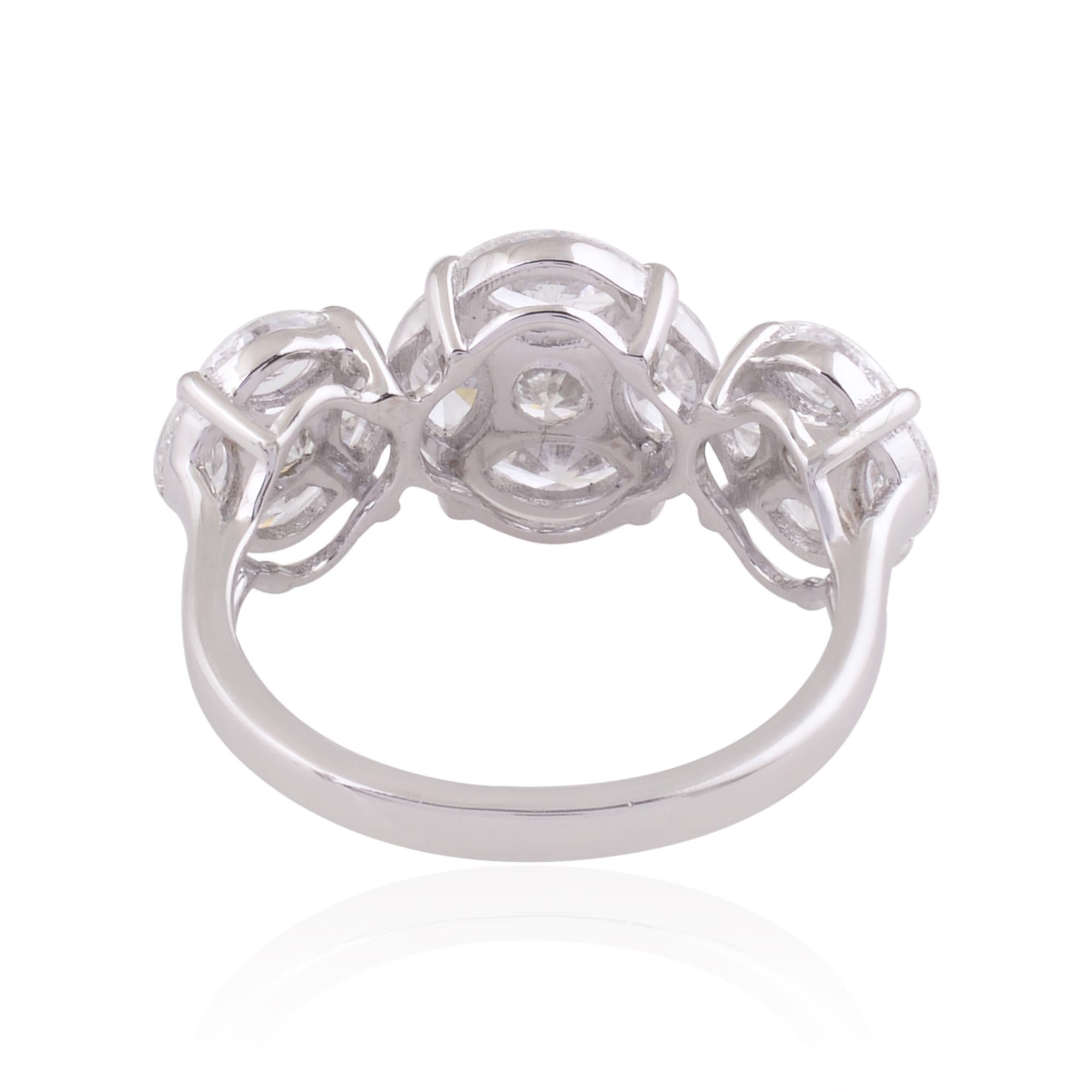 Vero anello di promessa con diamante rotondo marquise SI/H da 2,10 carati, oro bianco 14k In condizioni Nuovo in vendita a Diera, Dubai