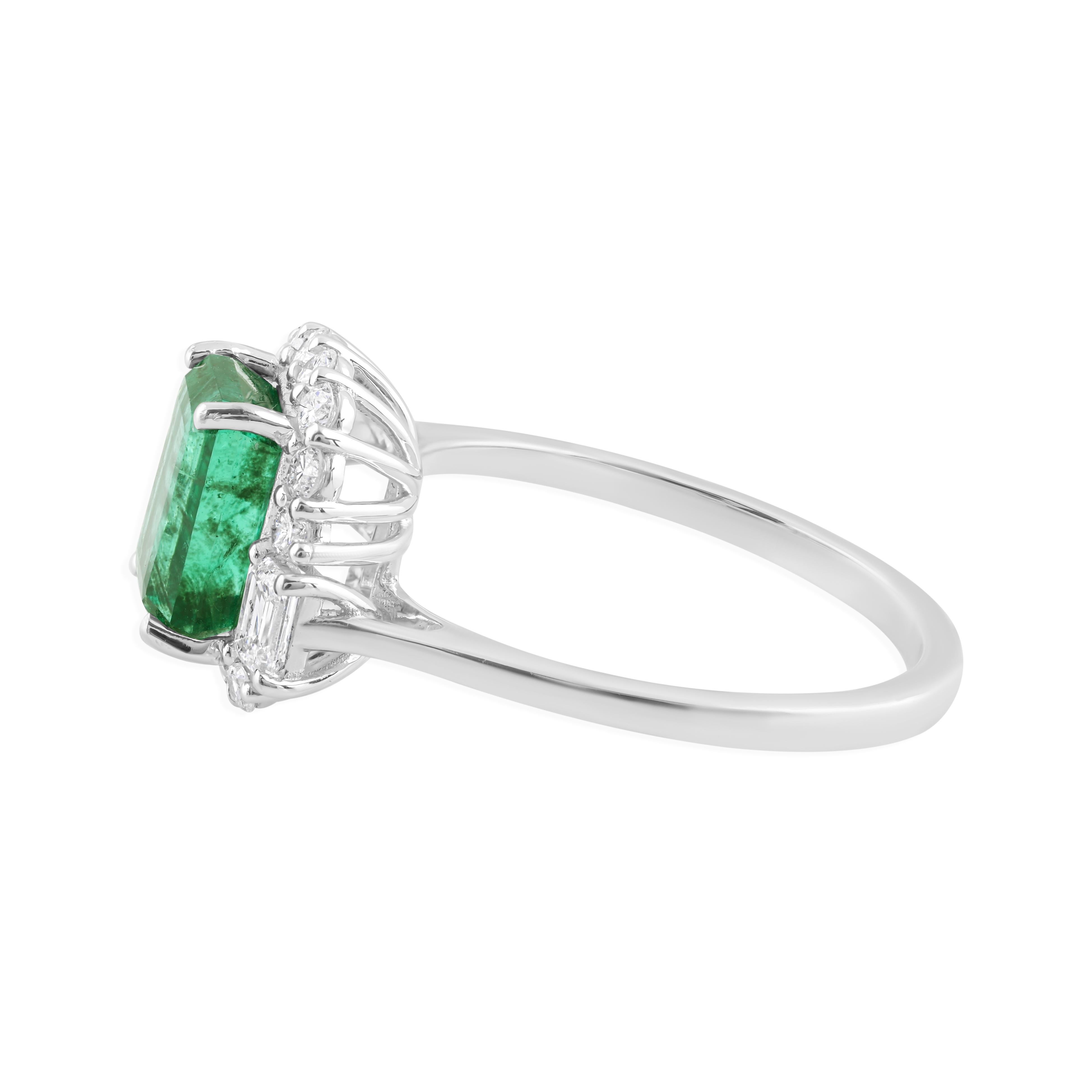 Cast from 18-karat gold, these exquisite ring is handset with 2.11 carats Zambian emerald and 0.63 carats of sparkling diamonds.

FOLLOW SPECTRUM JEWELS storefront to view the latest collection & exclusive pieces. Spectrum Jewels is proudly rated as
