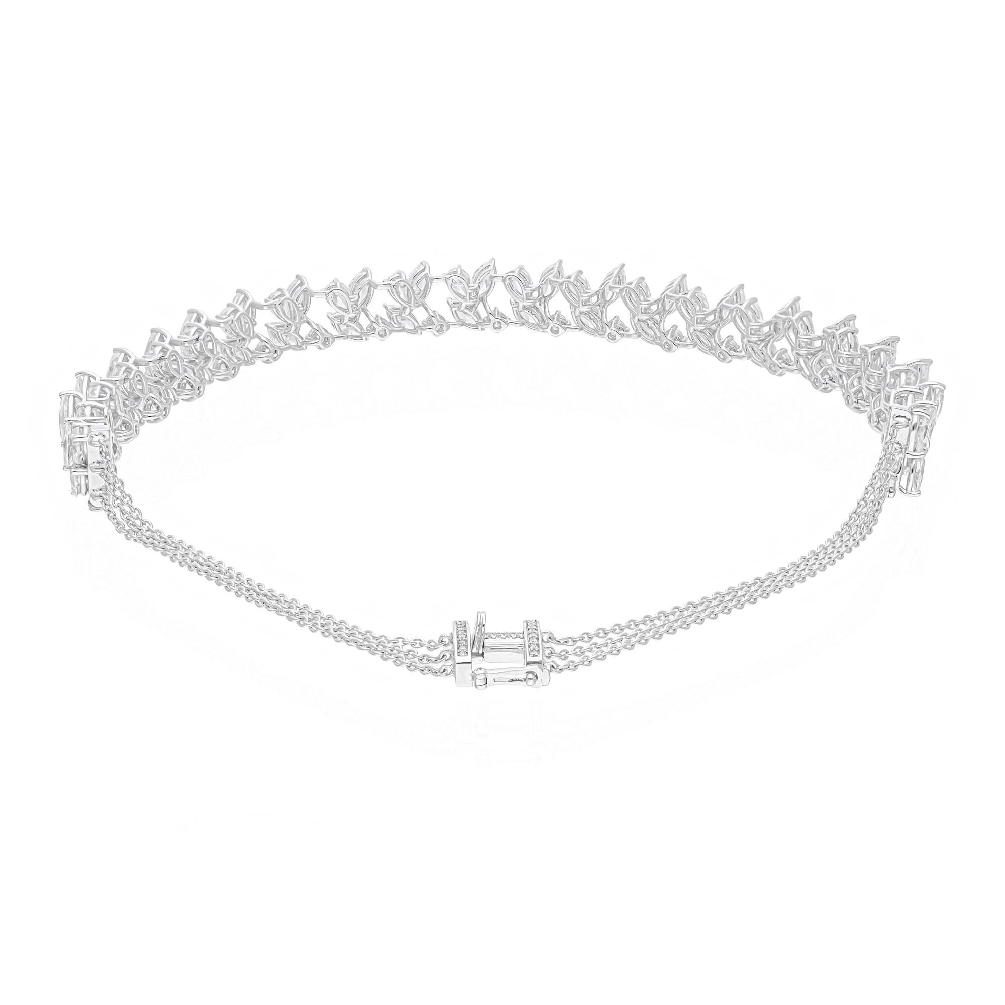 Modern Real 21.21 Carat SI/H Pear Marquise Diamond Choker Necklace 18 Karat White Gold For Sale