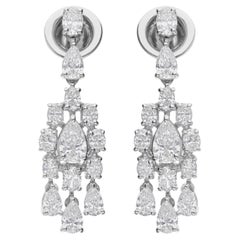Orecchini pendenti con diamanti reali da 2,13 carati SI Clarity HI Color Oro bianco 18 carati