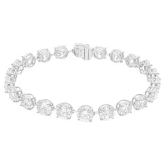 Real 21.35 Carat SI/H Round Brilliant Cut Diamond Bracelet 18 Karat White Gold