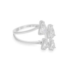 Real 2.29 Carat SI/H Pear Brilliant Cut Diamond Ring 18 Karat White Gold Jewelry