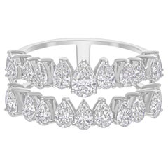Bague en or blanc 14 carats avec diamant poire taille brillant de 2,31 carats SI/H