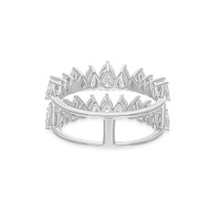 Real 2.31 Carat SI/H Pear Brilliant Cut Diamond Ring 18 Karat White Gold Jewelry