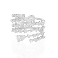 Bague spirale en or blanc 18 carats avec diamant poire taille brillant de 2,31 carats SI/H