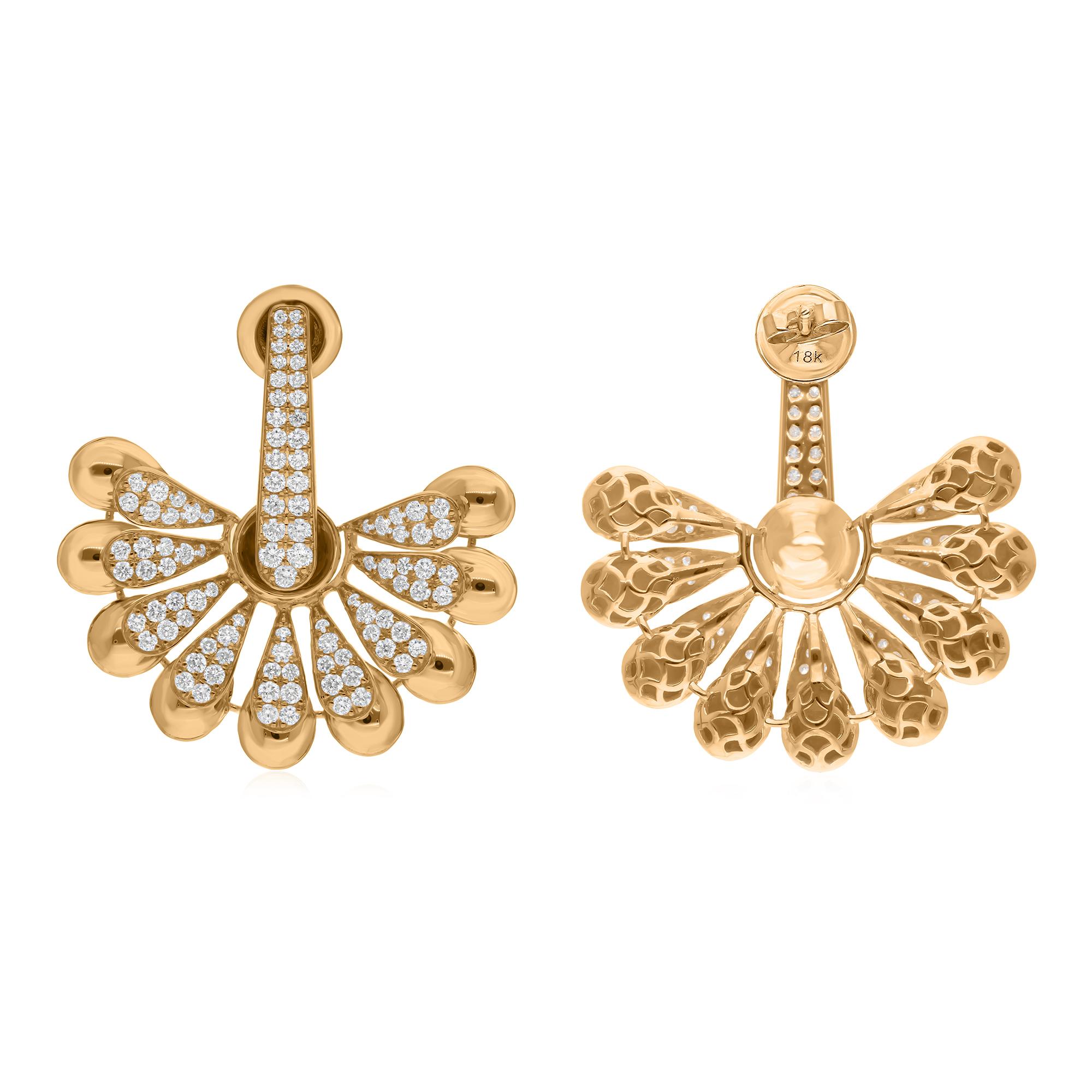 Cast from 18-karat gold, these exquisite earrings are handset with 2.35 carats of sparkling diamonds.

FOLLOW SPECTRUM JEWELS storefront to view the latest collection & exclusive pieces. Spectrum Jewels is proudly rated as a Top Seller on 1stdibs