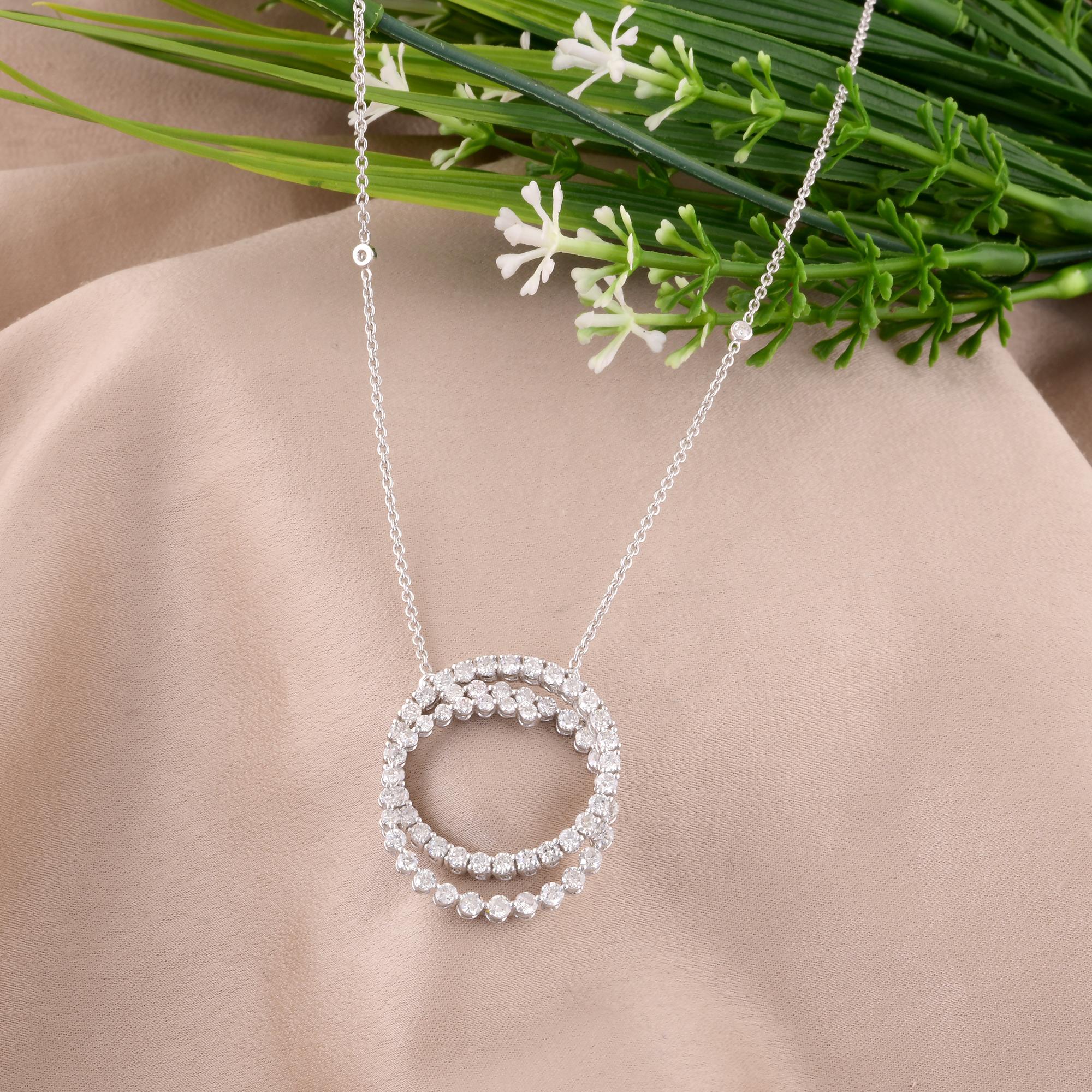 Introducing a truly enchanting piece of handmade jewelry: the real 2.36 carat round diamond charm pendant, elegantly crafted in luxurious 14 karat white gold. This exquisite pendant is more than just an accessory; it's a symbol of elegance,