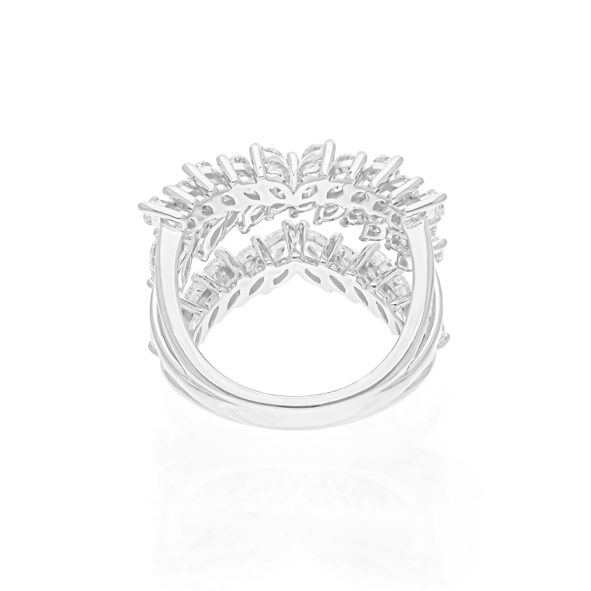 Anillo de diamantes talla pera brillante SI/H de 2,38 quilates reales Joyas de oro blanco de 14 quilates en venta 1