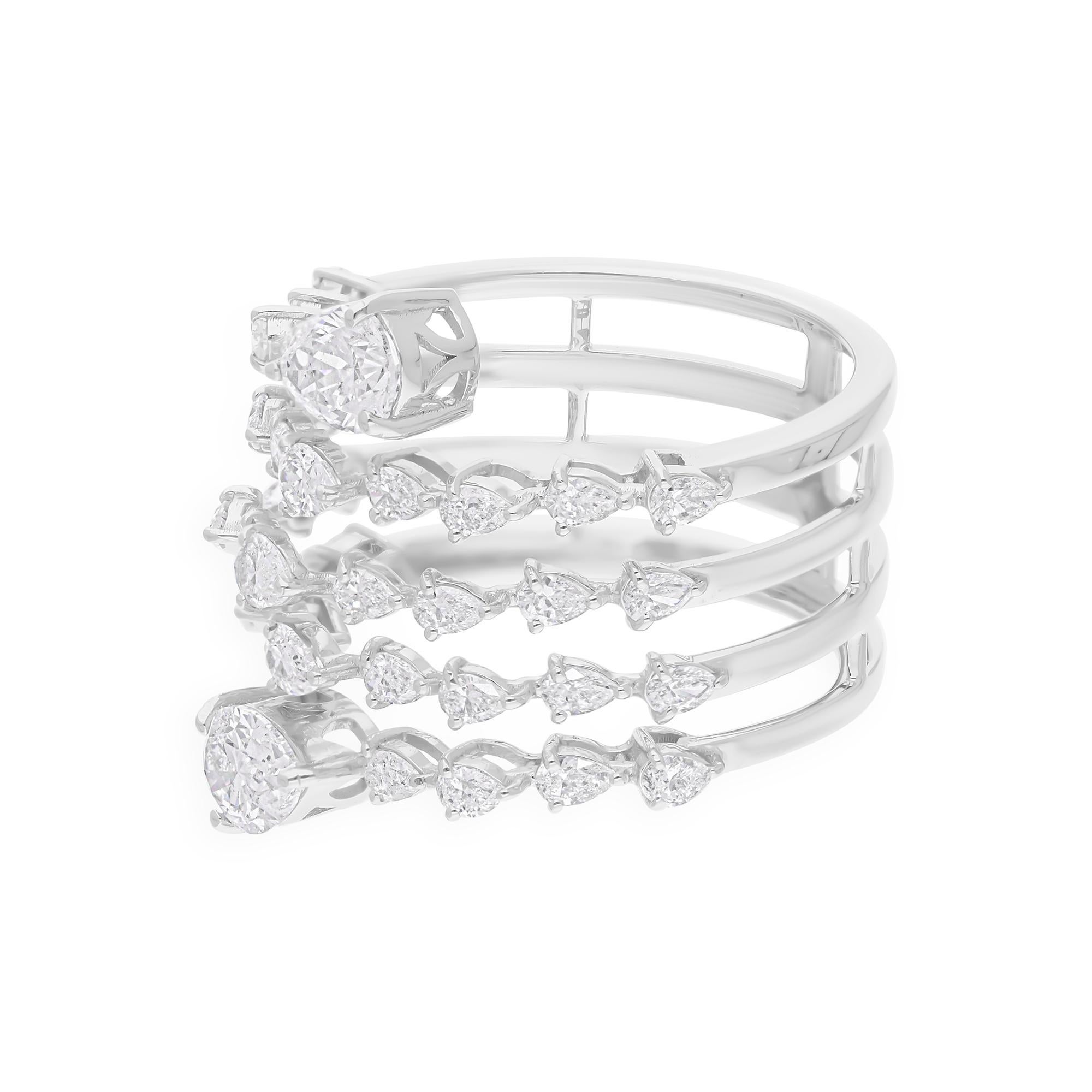 Vero anello di diamanti da 2,41 carati SI/H con taglio a pera Brilliante Gioielli in oro bianco 18 carati In condizioni Nuovo in vendita a Diera, Dubai