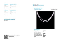 Real 24.13 Carat SI/H Diamond Multi Strand Chain Necklace 18 Karat White Gold
