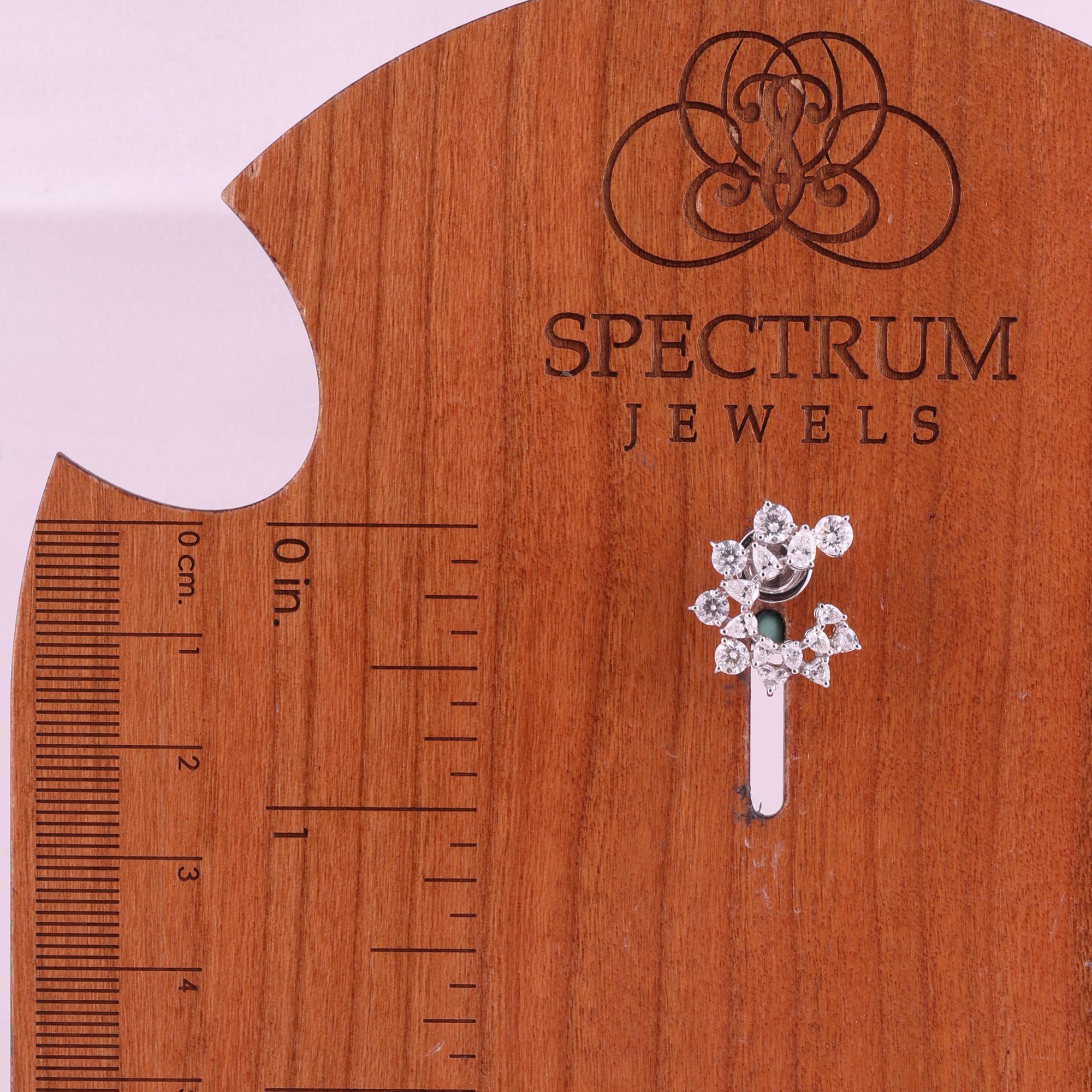 Pendientes de diamantes auténticos de 2,42 quilates con claridad SI y color HI Joyas de oro blanco de 14 quilates en venta 1