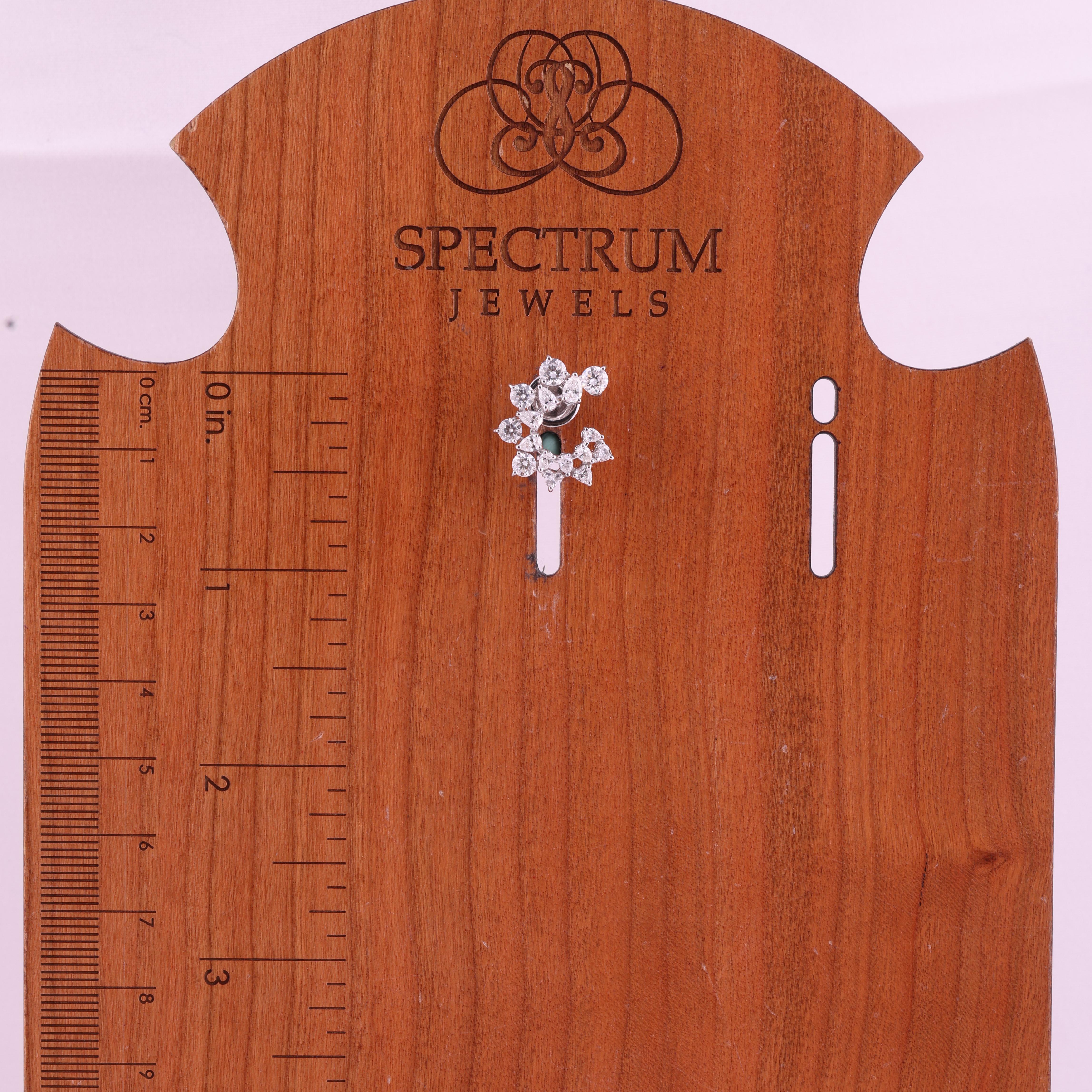 Pendientes de diamantes auténticos de 2,42 quilates con claridad SI y color HI Joyas de oro blanco de 14 quilates en venta 2