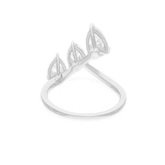 Real 2.43 Carat SI/H Pear Brilliant Cut Diamond Ring 14 Karat White Gold Jewelry