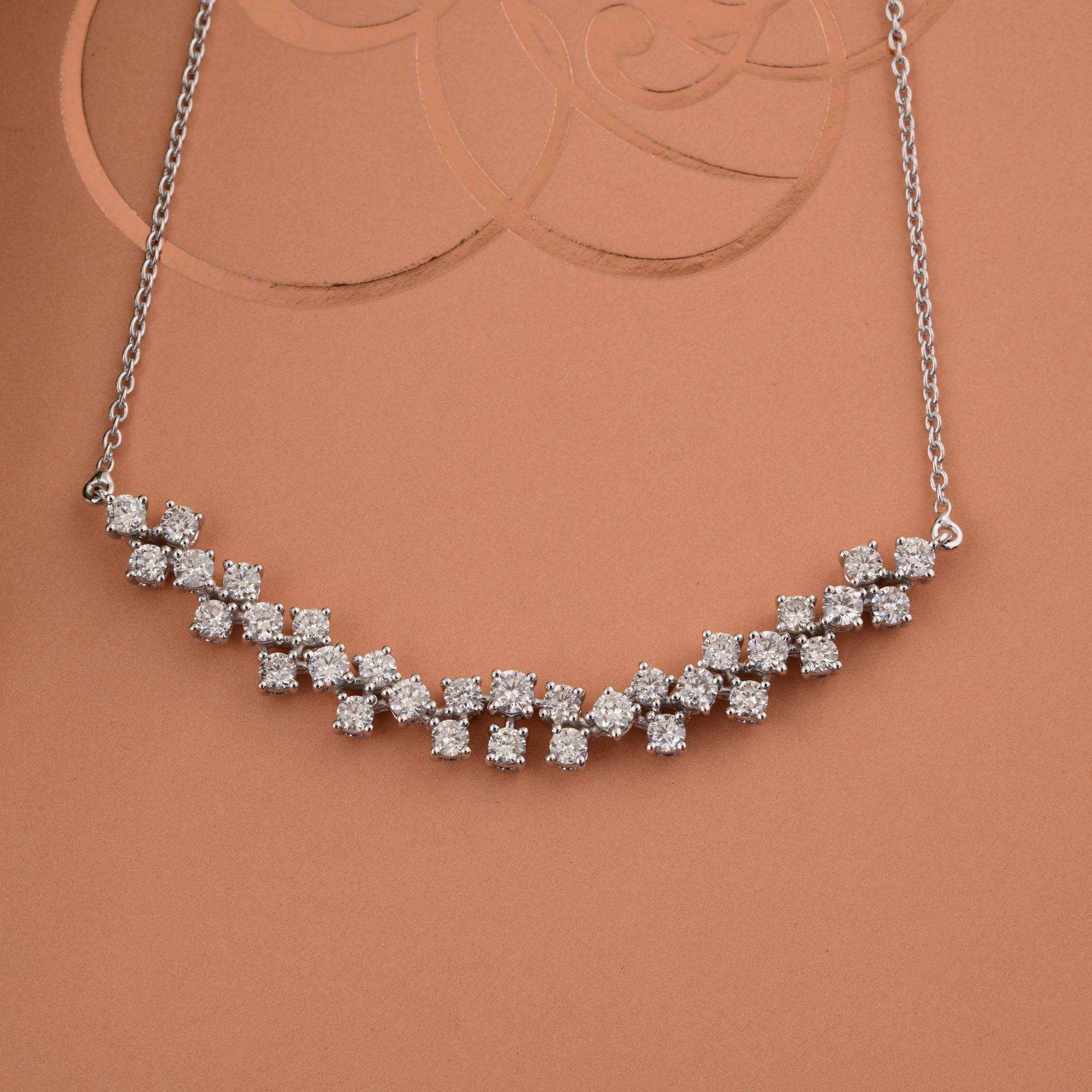 Modern Real 2.58 Carat SI Clarity HI Color Diamond Pendant Necklace 14 Karat White Gold For Sale