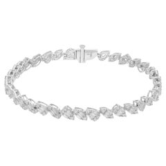Bracelet en or blanc 18 carats avec diamant baguette rond de 2.60 carats SI/H