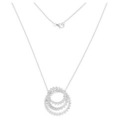 Real 2,67 Karat SI/H Diamant-Anhänger mit rundem Brillantschliff im Brillantschliff 18k Weißgold