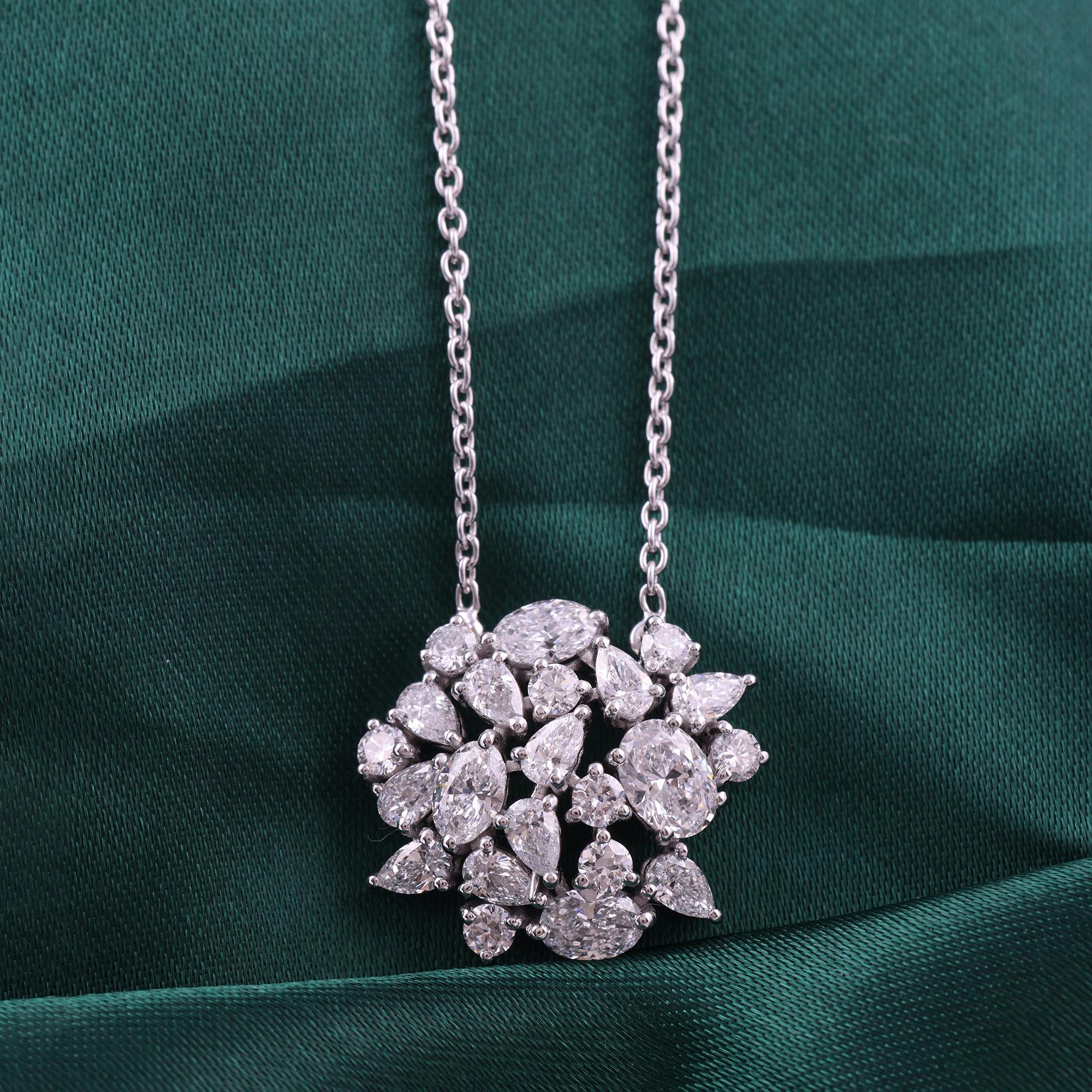 Taille poire Collier pendentif en diamant véritable de 2,68 carats SI Clarity HI Color or blanc 9 carats en vente
