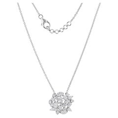 2.68 Carat HI Color SI Clarity Real Diamond Pendant Necklace in 9 Carat White Go
