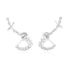 Real 2.72 Carat SI Clarity HI Color Diamond Jacket Earrings 18 Karat White Gold