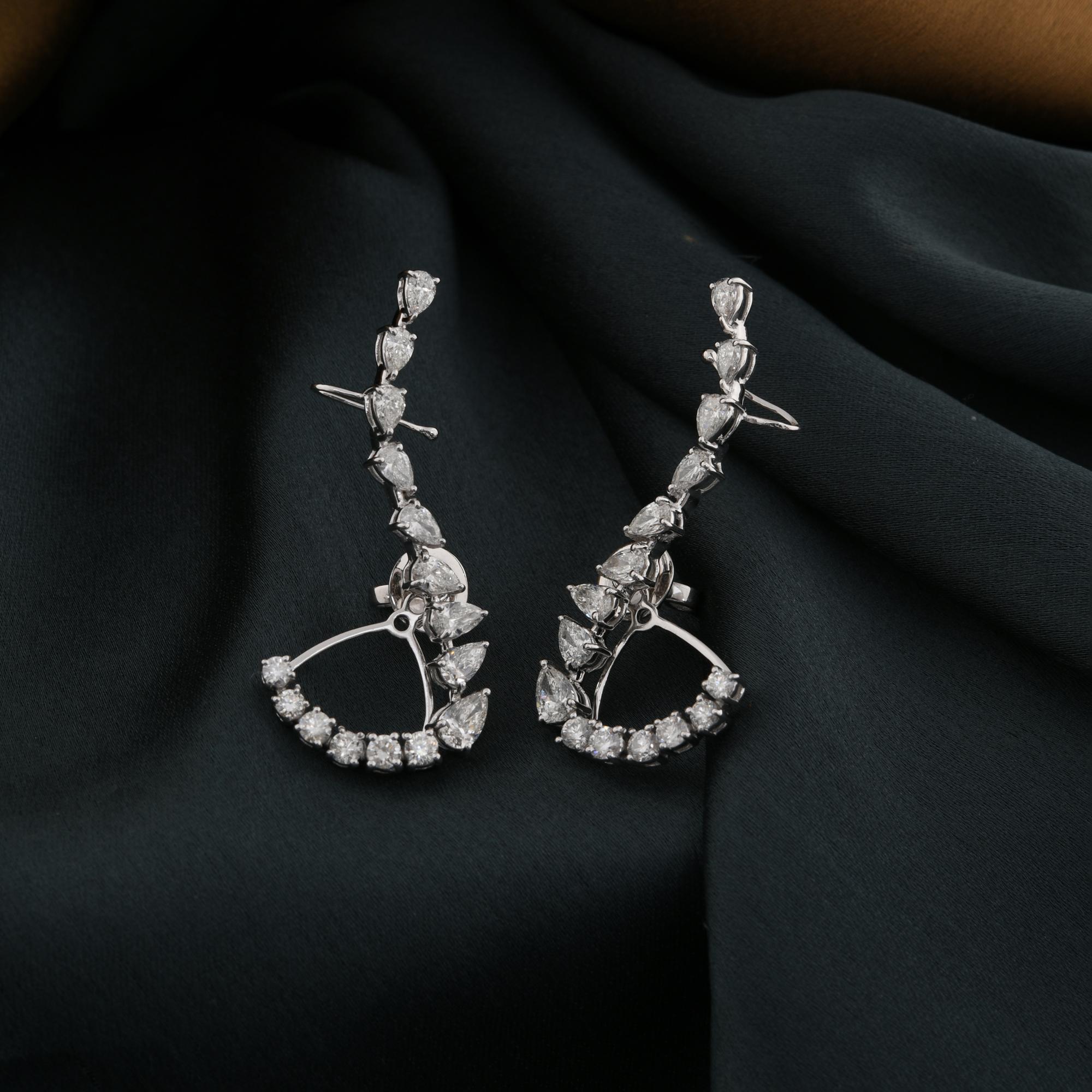 De las mujeres Pendientes de diamantes de 2,72 quilates de oro blanco de 18 quilates, color HI y claridad SI en venta