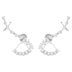 Real 2,72 Karat SI Reinheit HI Farbe Diamant Jacke Ohrringe 18 Karat Weißgold