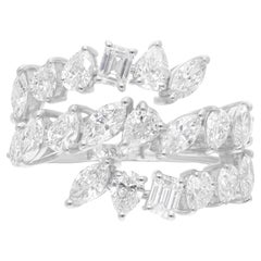 Bague en or blanc 18 carats avec diamants tailles multiples et brillants de 2,73 carats SI/H