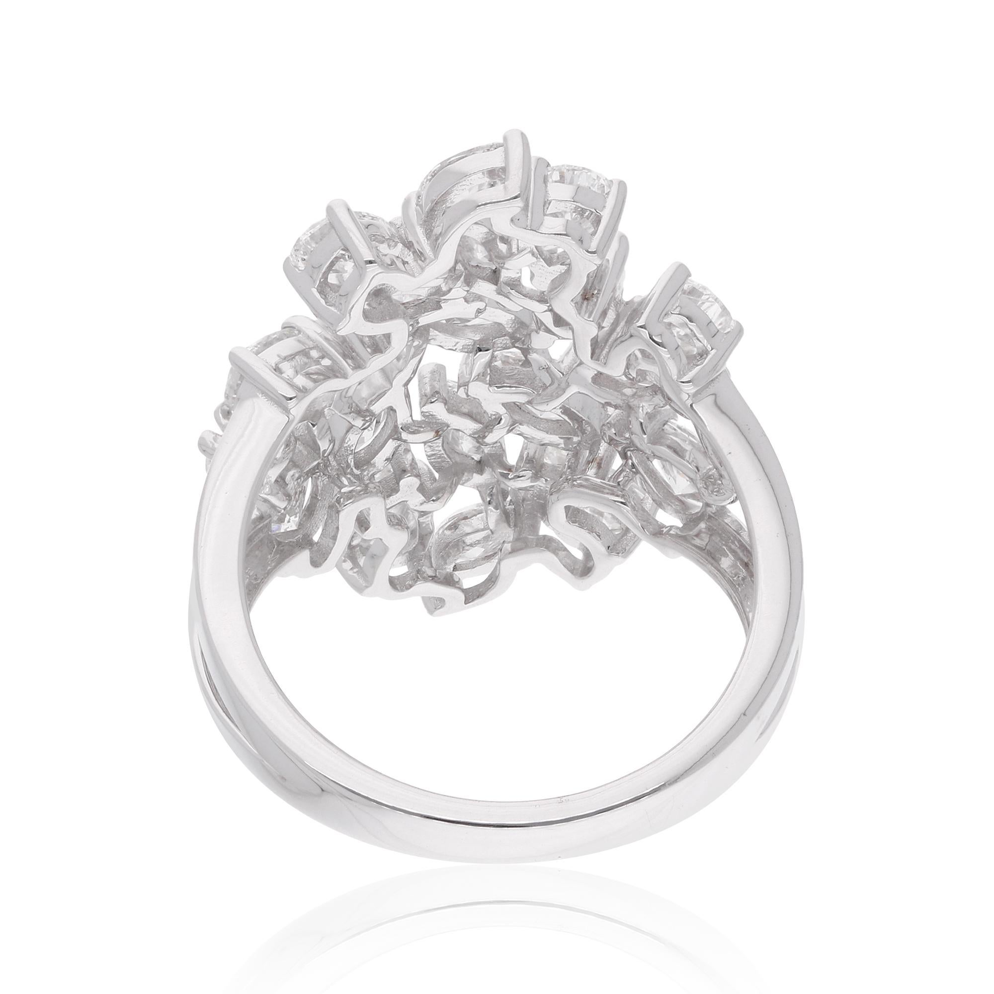 Realer Cocktailring aus 18 Karat Weißgold mit 2,85 Karat Marquise-Diamant in Birnenform mit Diamant (Moderne) im Angebot