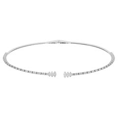 Collana girocollo con diamanti reali da 2,86 carati SI/H Marquise Pear, oro bianco 18 carati