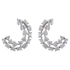 Orecchini con diamanti multipli reali da 2,88 carati SI Clarity HI Color Oro bianco 18 carati