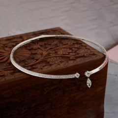 Minimalist 2.90 Carat SI/H Diamond Open Choker Necklace 18 Karat White Gold