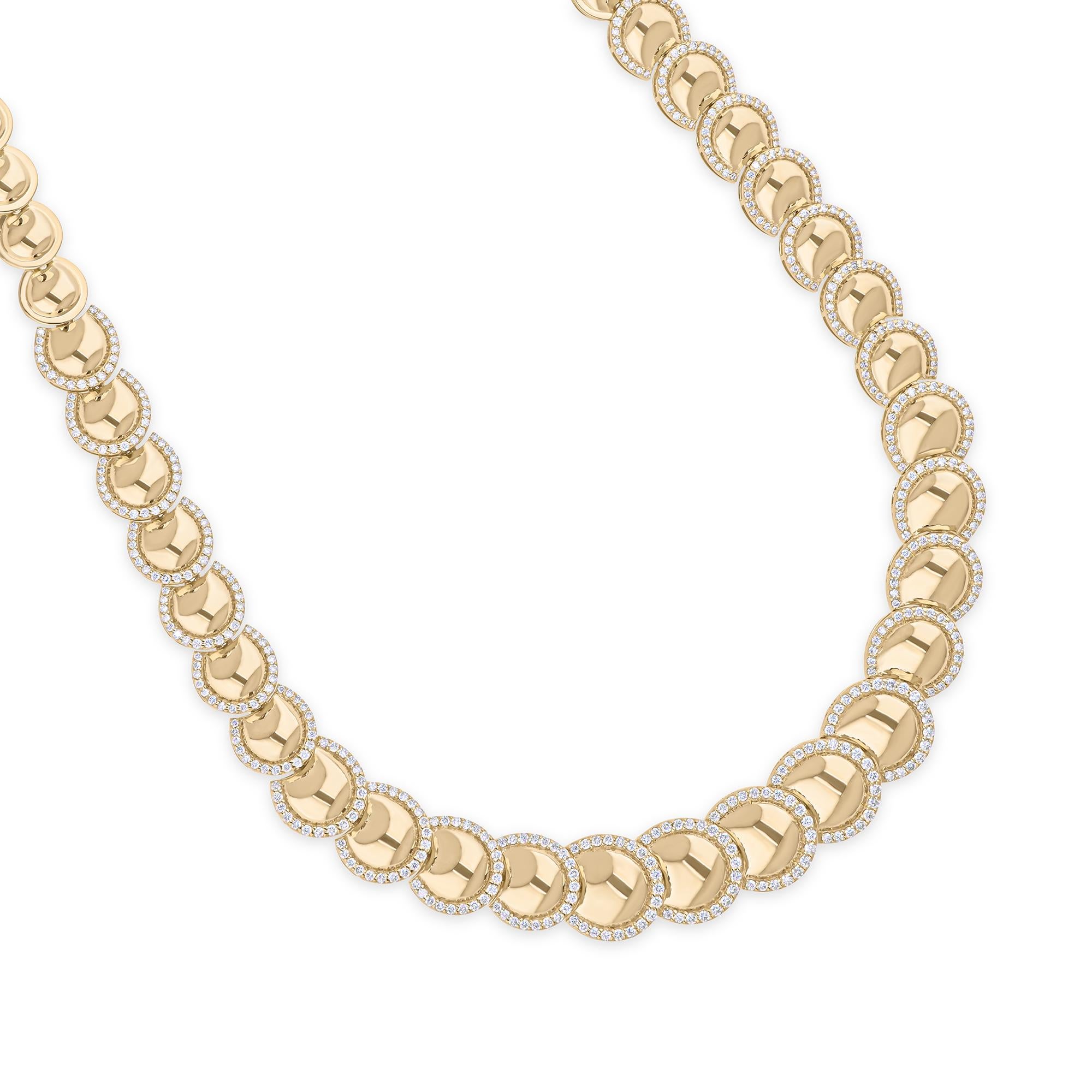 Cast from 18-karat gold, these exquisite necklace is handset with 3.05 carats of sparkling diamonds.

FOLLOW SPECTRUM JEWELS storefront to view the latest collection & exclusive pieces. Spectrum Jewels is proudly rated as a Top Seller on 1stdibs