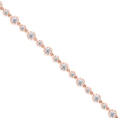 Bracelet en diamant véritable de 3.24 carats SI Clarity HI Color Bijoux en or rose 18 carats