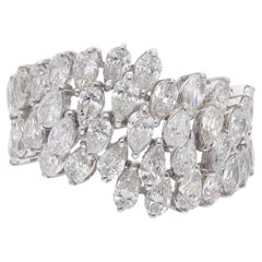 Real 3.32 Carat SI/H Pear Diamond Cluster Wrap Ring 18 Karat White Gold Jewelry