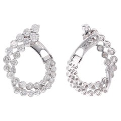 Real 3.37 Carat SI Clarity HI Color Diamond Earrings 18 Karat White Gold Jewelry