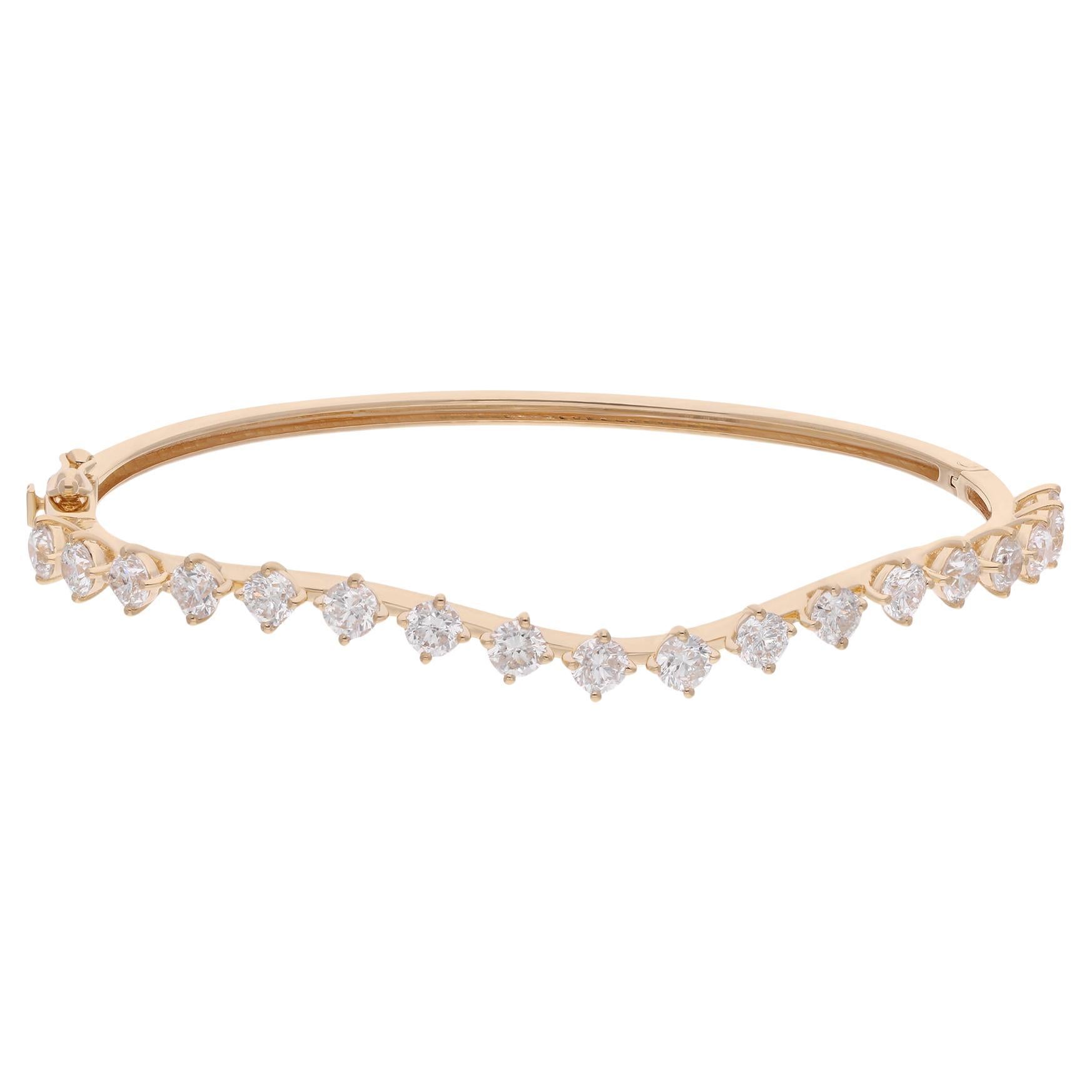 Bracciale con diamanti reali da 3,40 carati, purezza SI e colore HI, oro giallo 14 carati