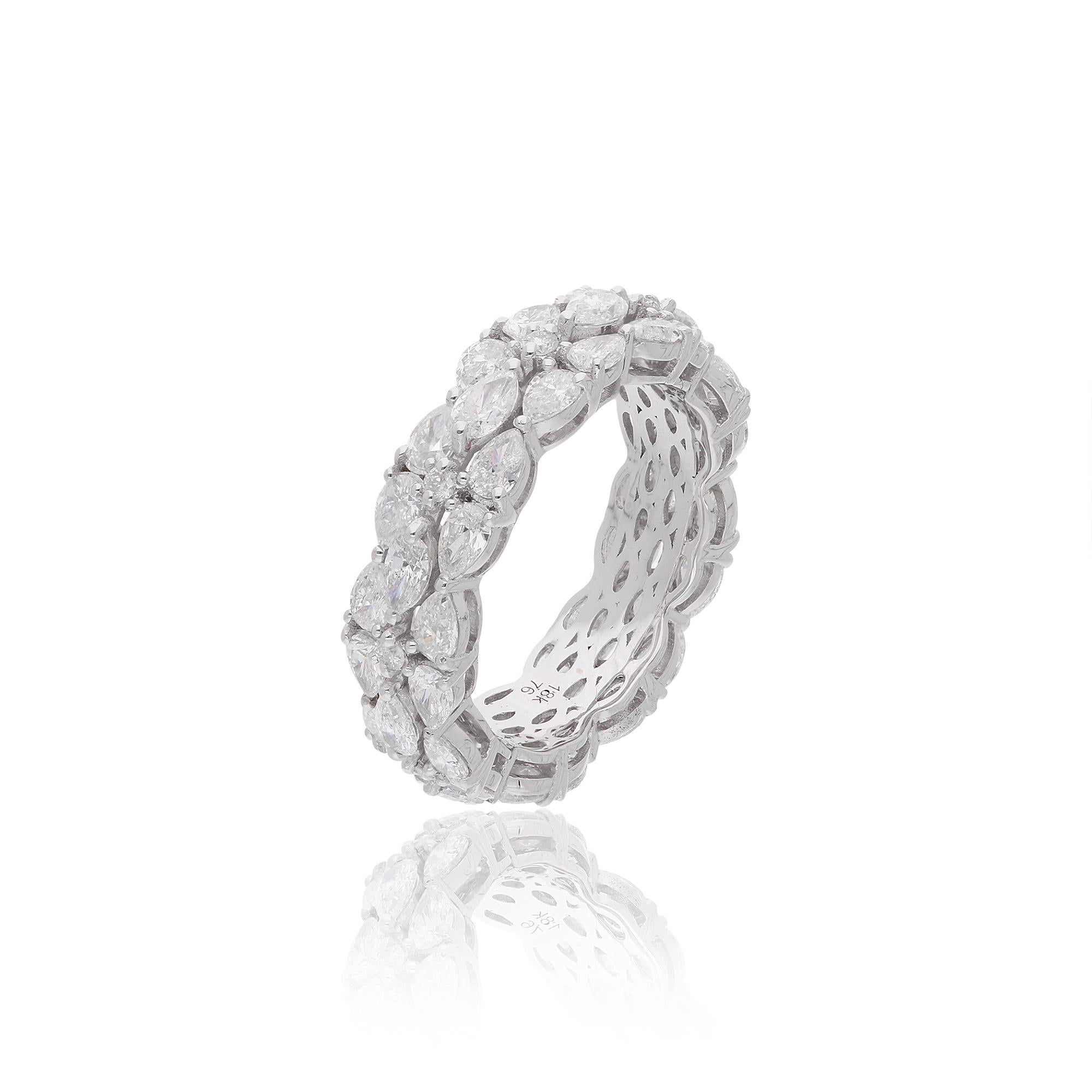 Real 3,40 Karat SI/H Birnenförmiger Diamantring aus 18 Karat Weißgold mit rundem Brillantschliff im Zustand „Neu“ im Angebot in Diera, Dubai