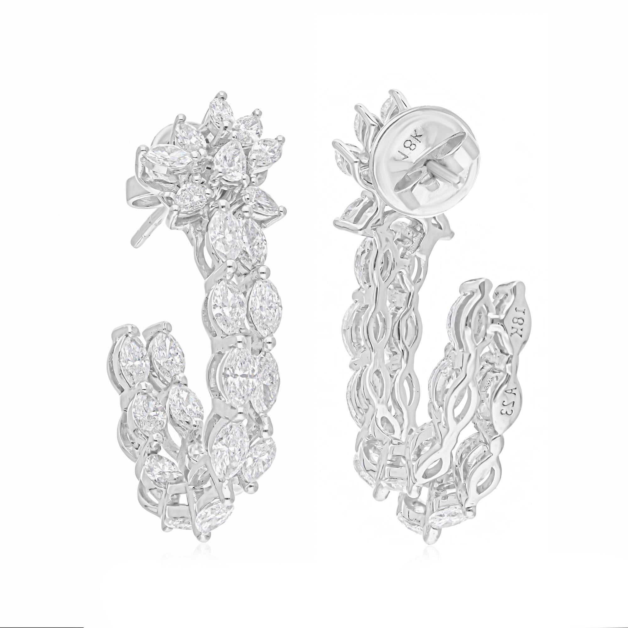 Diese exquisiten Ohrringe sind aus 18-karätigem Gold gegossen und mit 3,55 Karat funkelnden Diamanten besetzt.

FOLLOW SPECTRUM JEWELS Storefront, um die neueste Collection'S und exklusive Stücke zu sehen. Spectrum Jewels ist stolz darauf, ein Top