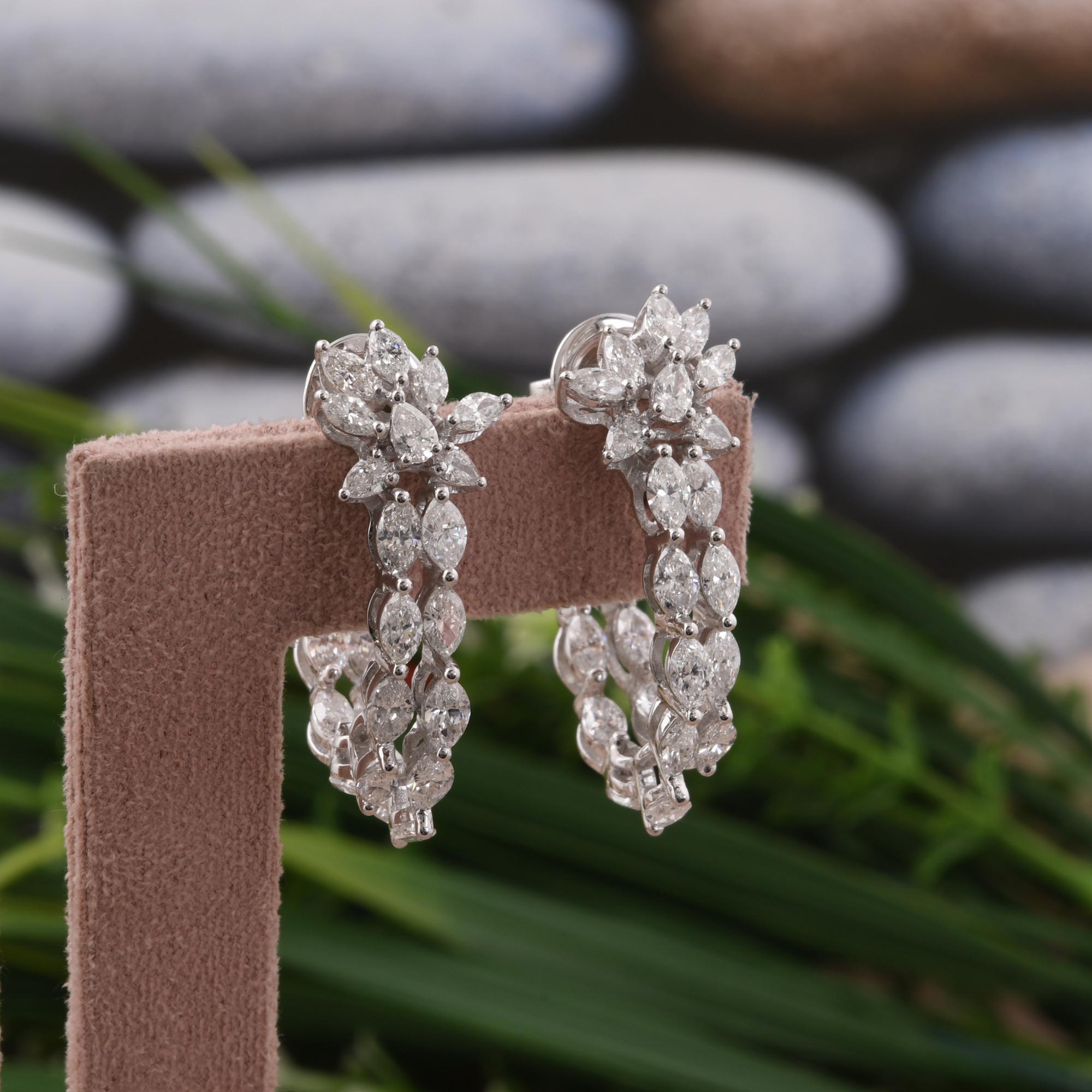 Real 3,55 Karat SI/H Marquise Birnen-Diamant-Ohrringe aus 18 Karat Weißgold Schmuck (Tropfenschliff) im Angebot