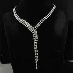 Real 36.24 Carat SI/H Diamond Choker Necklace 18 Karat White Gold Fine Jewelry