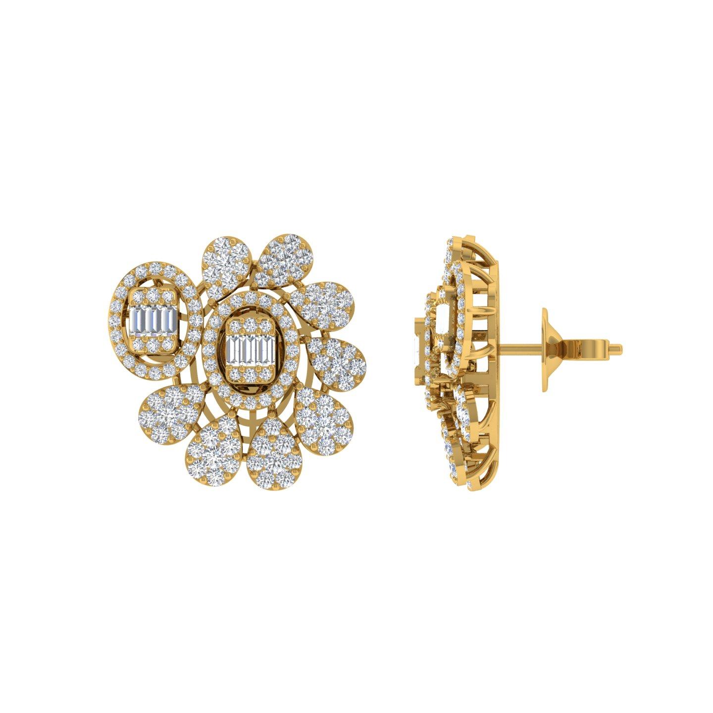 Cast from 18-karat gold, these exquisite earrings are handset with 3.85 carats of sparkling diamonds.

FOLLOW SPECTRUM JEWELS storefront to view the latest collection & exclusive pieces. Spectrum Jewels is proudly rated as a Top Seller on 1stdibs