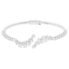 Diamante reale da 3,87 carati SI Chiarezza HI Colore Pera Bracciale in oro bianco 18 carati