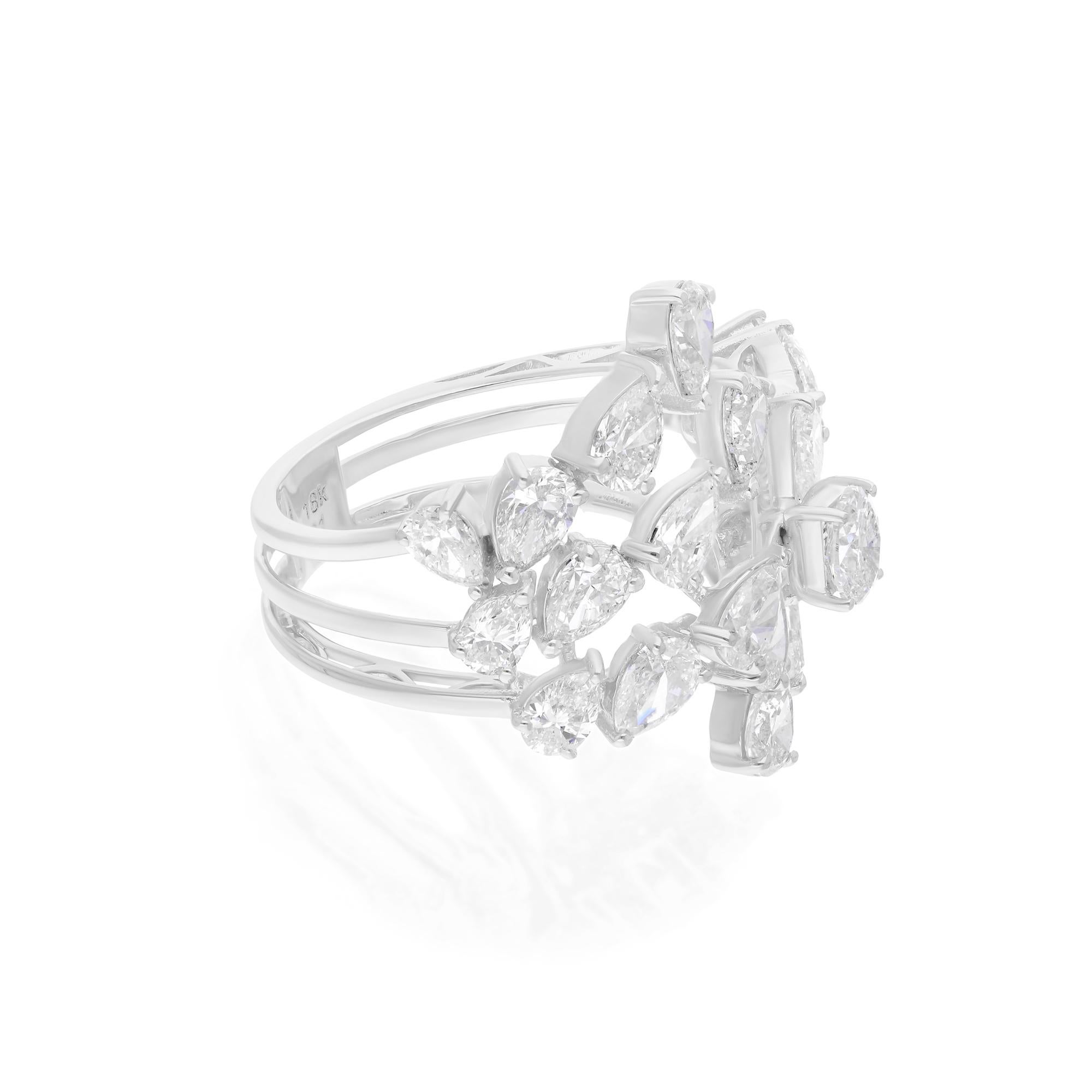 Real 4,10 Karat SI Reinheit HI Farbe Birnenform Diamantring 18 Karat Weißgold im Zustand „Neu“ im Angebot in Diera, Dubai