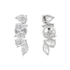Echte 4,10ct SI/HI Diamant Ohrstecker 18k Weißgold Jahrestag Geschenk